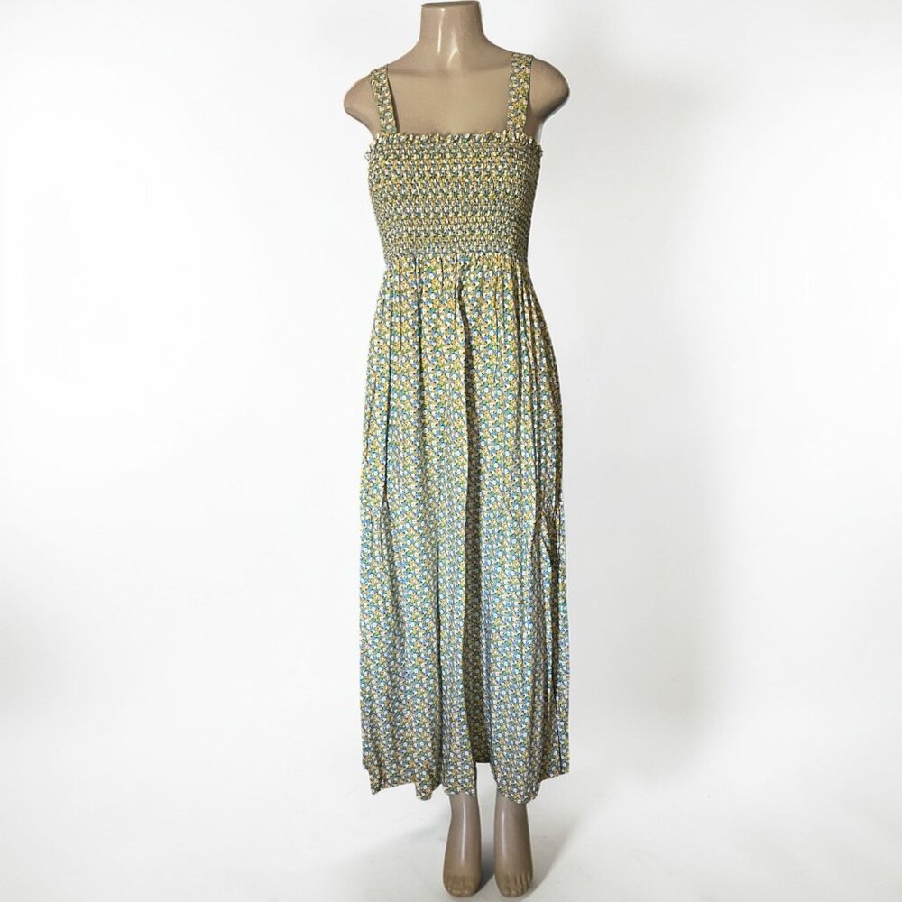 Loft Outlet Sleeveless Floral Smocked Maxi Dress Size Small Summer Sundress
